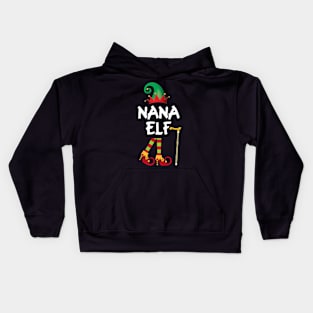 Nana Elf Funny  Family Christmas Kids Hoodie